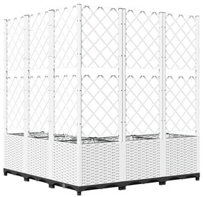 Vaso/floreira jardim c/ treliça 120x120x136 cm PP branco