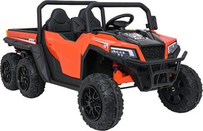 Carro elétrico para Crianças Farmer 2 lugares 24V 4x4 Truck X-POWER, Rodas de espuma EVA, Assento Couro ecológico Laranja