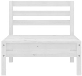 6 pcs conjunto lounge de jardim pinho maciço branco