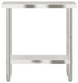 Mesa de trabalho para cozinha 82,5x55x85 cm aço inoxidável