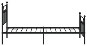 Estrutura de cama com cabeceira e pés 100x190 cm metal preto