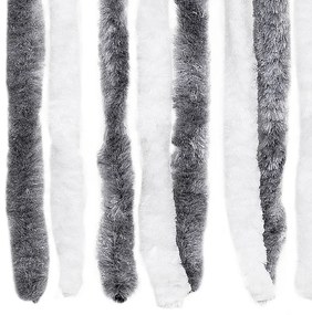 Cortina anti-insetos 90x200 cm chenille cinzento e branco