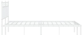 Estrutura de cama com cabeceira 140x200 cm metal branco