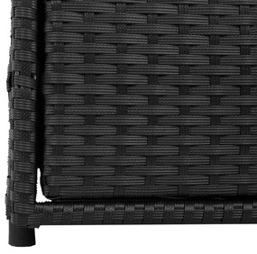 Armário de arrumação p/ jardim 55x59x69 cm vime PE preto