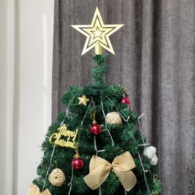 Árvore de Natal de 180 cm com Decorações 200 Luzes LED Branco Quente 8 Modos de Iluminação e 650 Ramos Verde