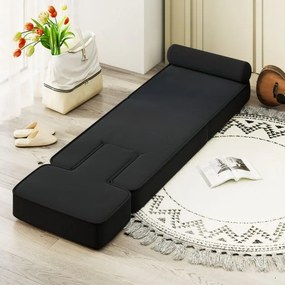 Cadeira de jogos chão com encosto ajustável em 5 níveis Apoio para os pés e mesa confortável Preto
