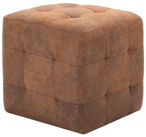 Mesas de cabeceira 2pcs 30x30x30 cm camurça artificial castanho