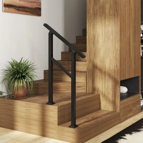 Corrimão lateral para escada com montagem e ajuste de ângulo flexível 70 cm preto