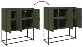 Aparador alto 100,5x39x107 cm aço verde azeitona
