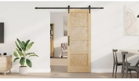 Porta Deslizante com Hardware 'ORKDAL'em Madeira Sólida de Pinus.