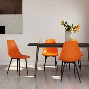 Cadeiras de jantar 4 pcs PP laranja
