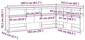 Cabeceira de armazenamento Carvalho fumado 140 cm