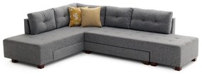 Sofá-Cama de Canto Manama – Cinza – 280x85x206 cm