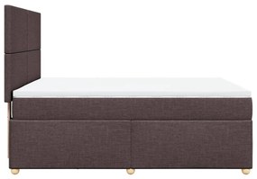 Cama com molas/colchão 140x190 cm tecido castanho-escuro