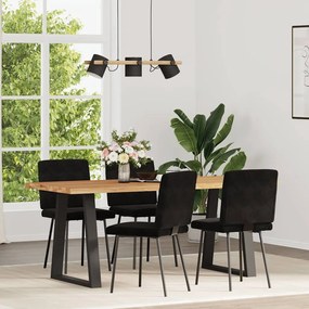 Cadeiras de jantar 4 pcs veludo preto