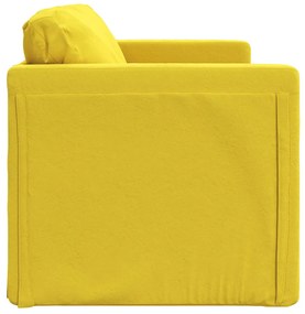 Sofá-cama sem pés 122x204x55 cm veludo amarelo-escuro