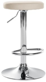Banco de bar Ponte em couro sintético e com estrutura cromada 38,5 x 60-81 x 38,5 cm Creme