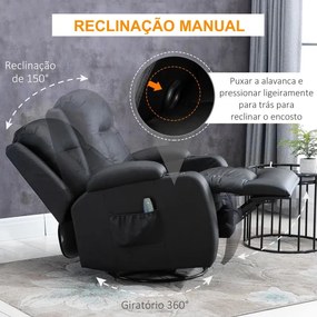 Poltrona de Massagens River Reclinável com Função de Vibração e Aqueci