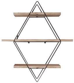 Prateleira Prizma Raf, Büyük Boy Salon Tipi 2 – Dourado Preto – 70x16x