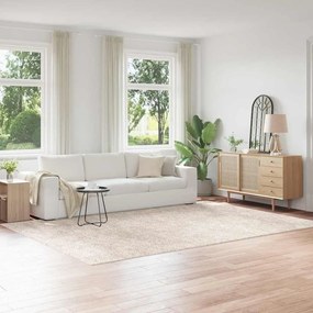 Tapete Shaggy vidaXL com Fundo em Látex Creme 240x340 cm