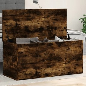 vidaXL Caixa de arrumação 100x42x46 cm deriv. madeira carvalho fumado