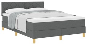 Cama Box Spring com Colchão Cinza Escuro 160x200 cm em Tecido