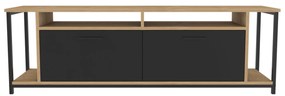 Móvel TV Omar – Carvalho/Preto – 160 cm x 35 cm x 50,8 cm