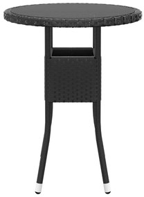 5 pcs conjunto lounge de jardim vime PE preto