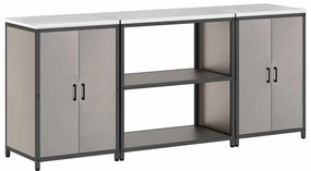 Conjunto de Armazenamento de Cozinha 3 pcs Ferro Enferrujado