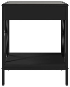 Mesa de cabeceira com luzes LED Infinity 40x40x49 cm preto