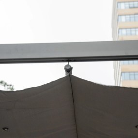 Pérgola de Jardim 300x300x223 cm com Toldo de Poliéster Retrátil e Est