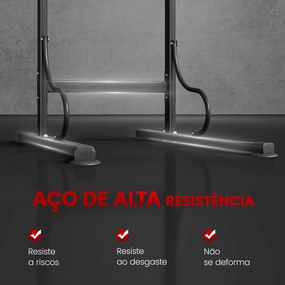Barra de Elevações com Altura Ajustável Estação de Flexões Máquina de Elevações Multifuncional para Treino de Força 98x84x171-219 cm Preto