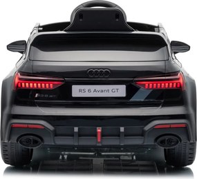 Carro elétrico para Crianças 12V 4x4 Audi RS6 Avant GT Rodas de espuma EVA, Assento Couro ecológico Preto