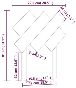 Cabeceira de cama 72,5x3x81 cm pinho maciço preto