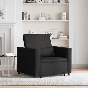 vidaXL Sofá-Cama Convertible 3 em 1 Preto