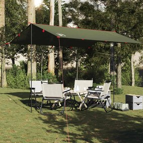 Lona de campismo 366x306 cm impermeável verde azeitona