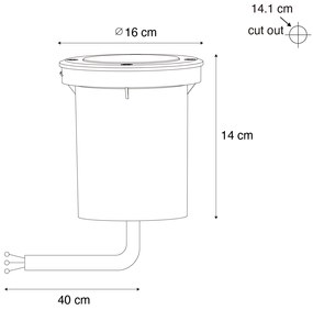 Conjunto de 6 projetores de chão exteriores modernos em aço AR70 ajustáveis IP65 - Delux Moderno