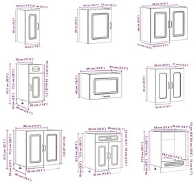 14 peças armário de cozinha conjunto Kalmar brilho branco