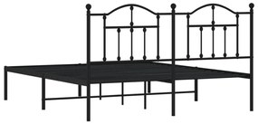 Estrutura de cama em metal com cabeceira 180x200 cm preto