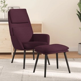 vidaXL Cadeira de descanso com banco tecido roxo