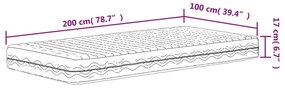 Colchão de espuma 100x200 cm dureza H2 H3 branco