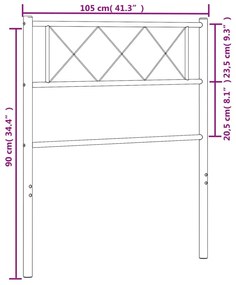 Cabeceira de cama 100 cm metal branco