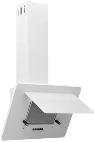 Exaustor de parede 60cm aço inoxidável e vidro temperado branco