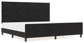 Cama de Veludo Preto vidaXL 200x200 cm