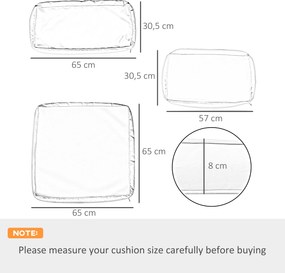 Conjunto de 14 capas de substituição para almofadas de mobiliário de jardim - 6 capas para almofadas de assento, 8 capas para almofadas de encosto azu