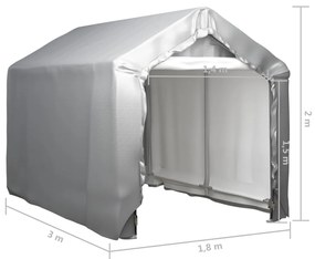 Tenda de armazenamento 180x300 cm aço cinzento