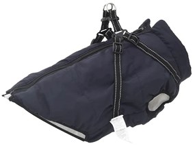 vidaXL Casaco para Cães com arnês Azul Marinho 4XL Velo e Poliéster
