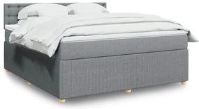 vidaXL Cama com molas/colchão 180x200 cm tecido cinzento-claro