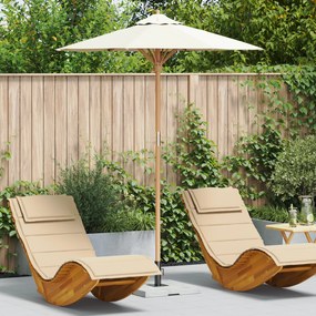Guarda-sol de Jardim Creme Branco 180x230 cm Bambu