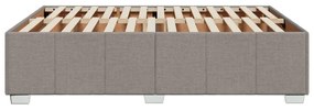 Cama sem colchão 140x190 cm tecido castanho-acinzentado